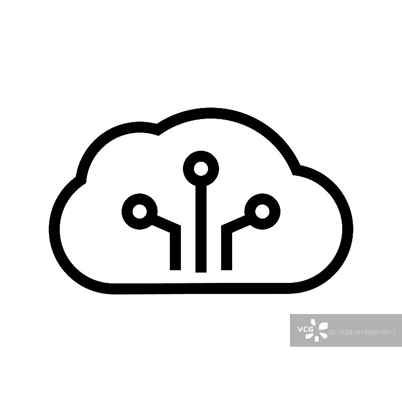 云服务器图标。连接到云。向量。图片素材