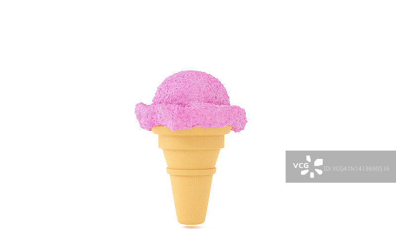 3 d渲染。冰淇淋孤立在白色背景。三维演示图片素材