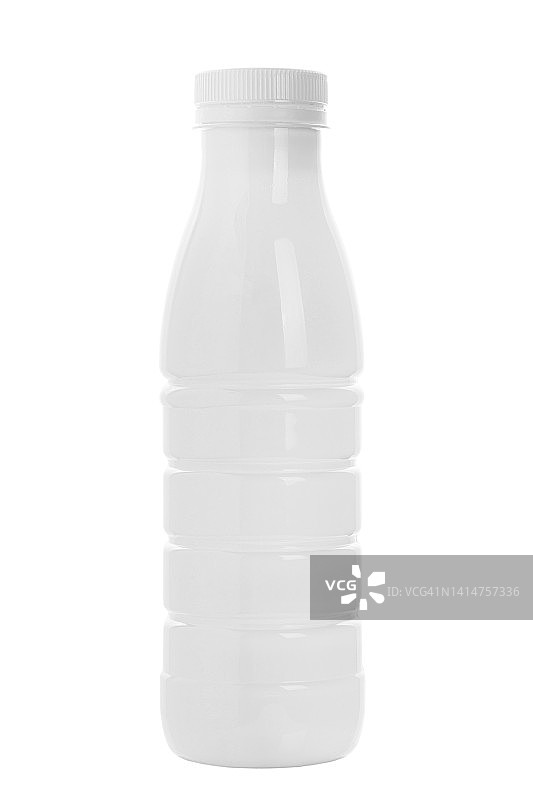 开菲尔或新鲜牛奶的白色背景瓶。设计元素。图片素材