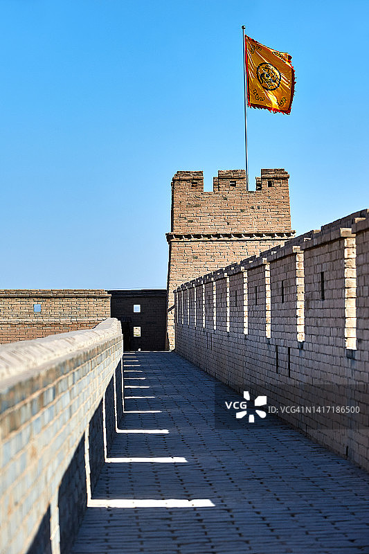 中国长城，嘉峪关要塞，中国图片素材