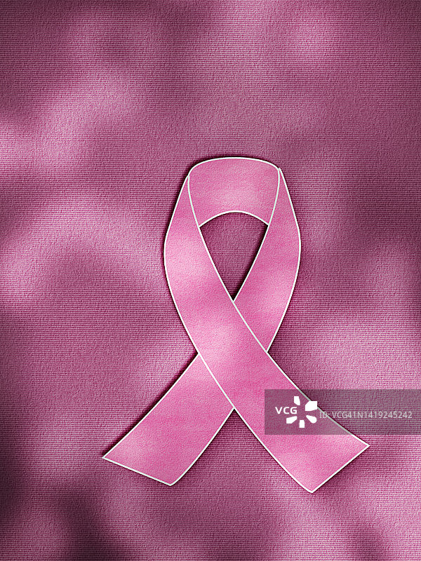乳腺癌意识丝带图案剪纸工作图片素材