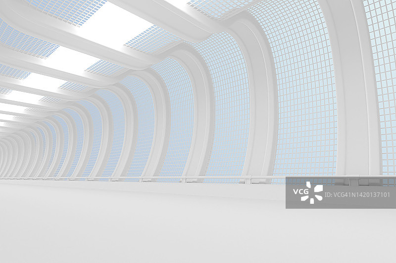 现代艺术隧道白色模型图片素材