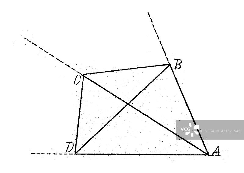 古董插图，数学和几何:立体，立体形状和多面体的边和角图片素材