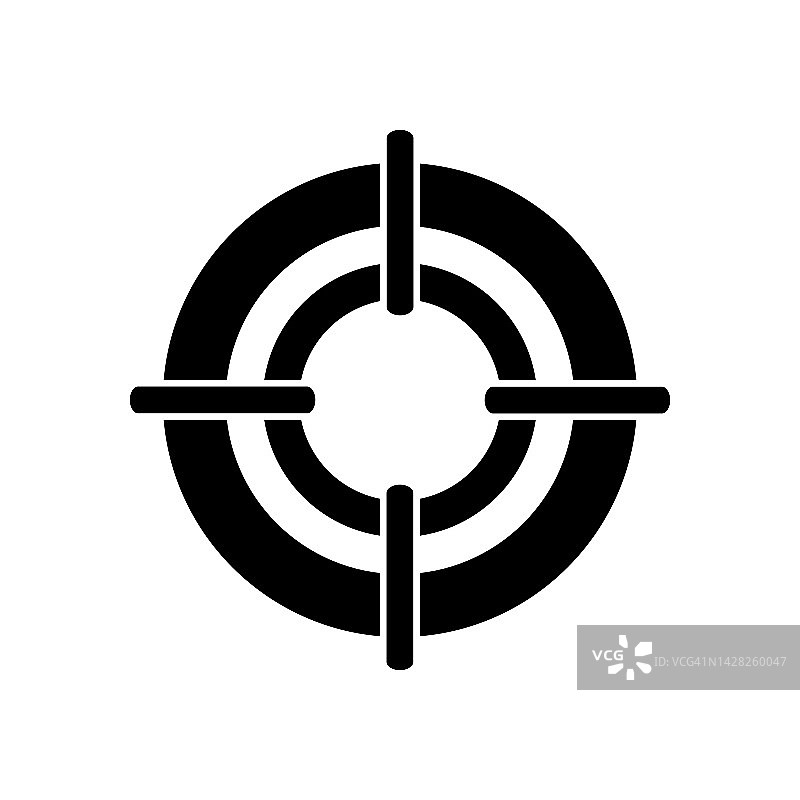 一个黑色火器目标图标矢量符号图片素材