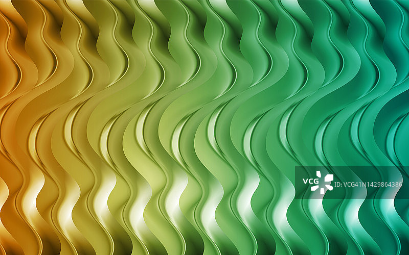 绿橙光泽平滑波浪抽象背景图片素材