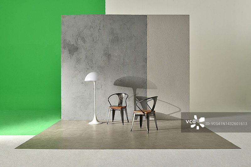 灯光，白色，色度键，两种色调，站立，椅子，氛围图片素材
