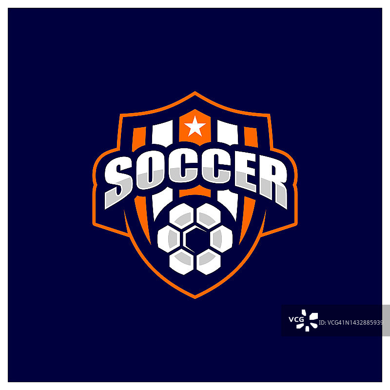 现代专业足球标志为运动队，足球标志设计矢量模板图片素材