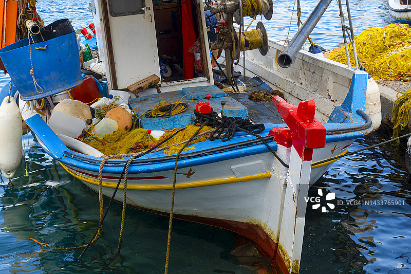 渔网和渔船图片素材