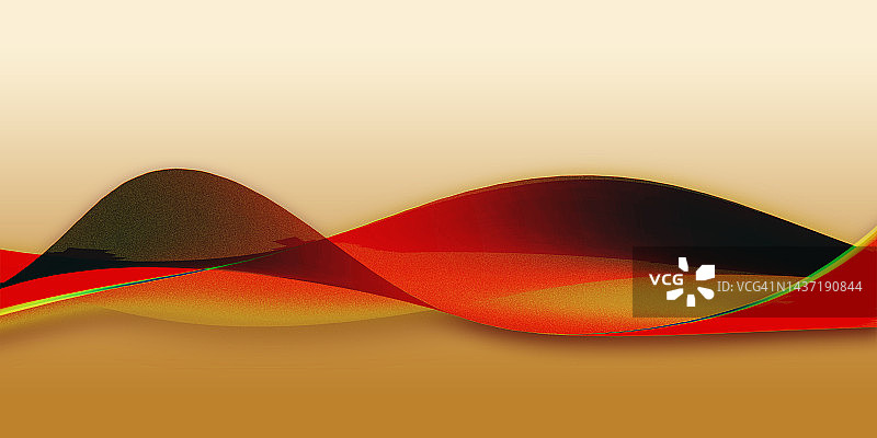 抽象的彩色波浪背景。米色、黄色、橙色、红色和黑色。图片素材