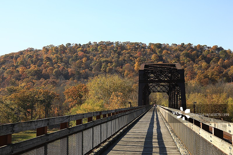 宾夕法尼亚州秋季的休闲步道图片素材