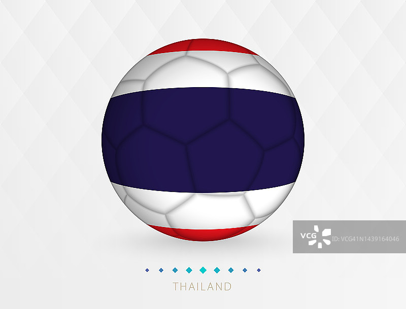 印有泰国国旗图案的足球，印有泰国国家队国旗的足球。图片素材