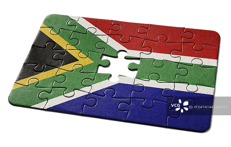 南非国旗就像一个拼图，缺了最后一块图片素材