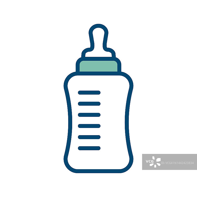 婴儿奶瓶图标矢量设计模板在白色背景图片素材
