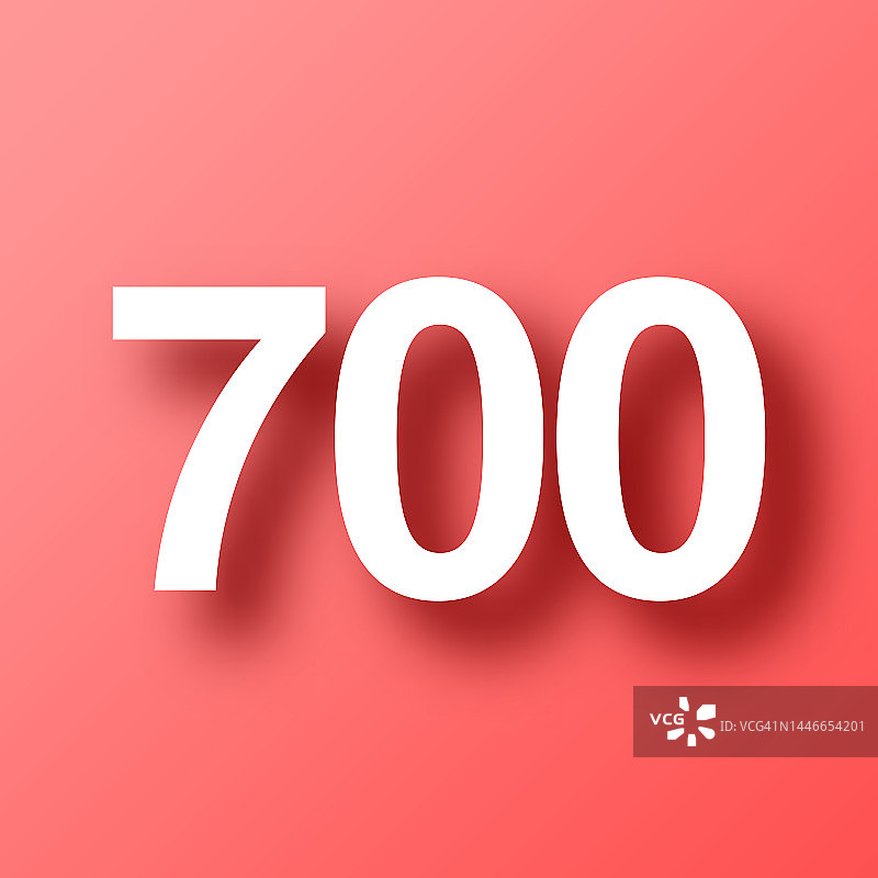 700 - 700。图标在红色背景与阴影图片素材