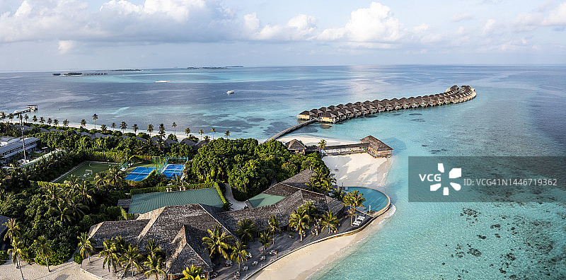 马尔代夫旅游胜地的海景图片素材