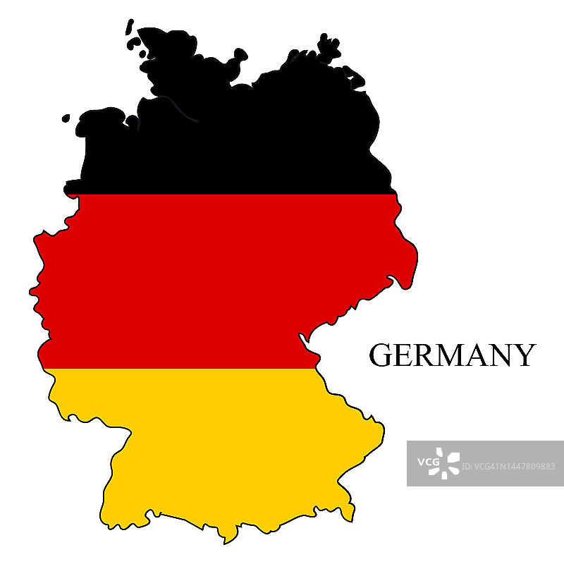 德国地图矢量插图。全球经济。著名的国家。西欧。欧洲。图片素材