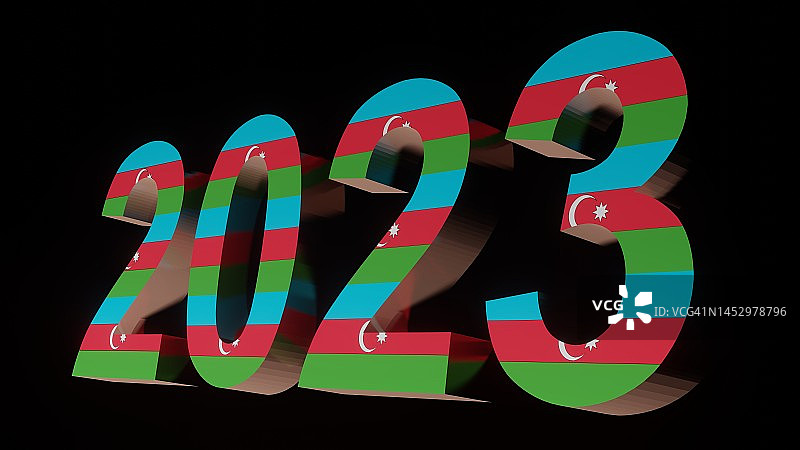 2023年，阿塞拜疆国旗图片素材