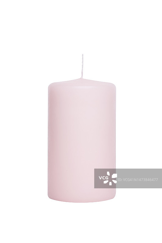 粉红色的蜡烛孤立在白色的背景图片素材