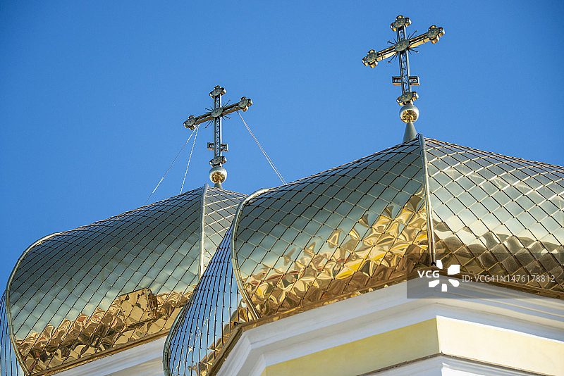 科拉特大教堂的钟楼。摩尔多瓦共和国加戈乌齐亚议员图片素材