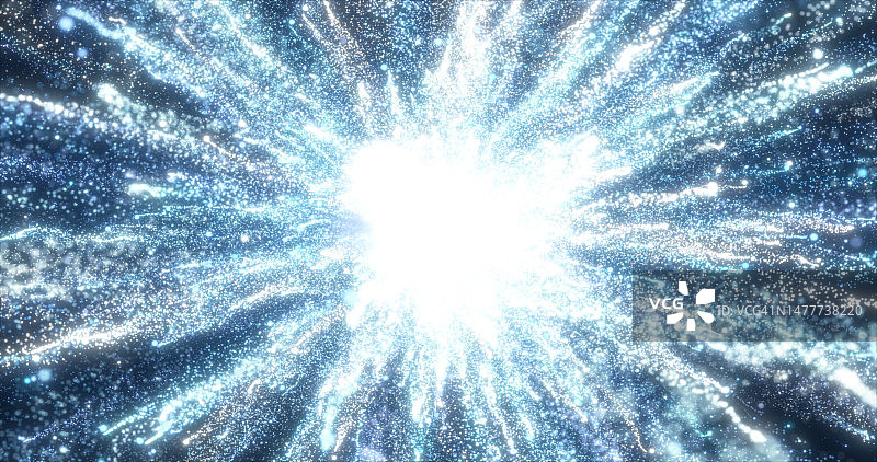 抽象发光能量爆炸旋风烟火从蓝色线条和魔法粒子抽象背景图片素材