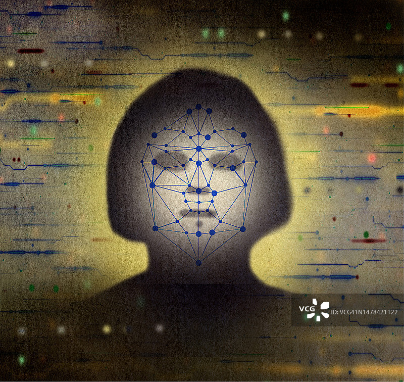 AI人脸识别技术图片素材