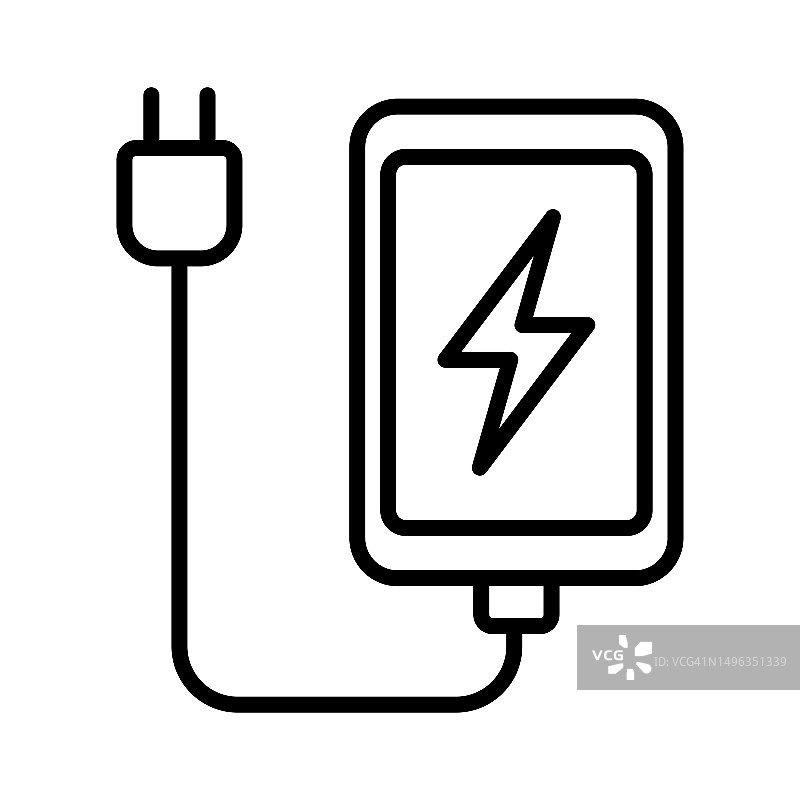 手机充电器图标矢量设计模板在白色背景图片素材
