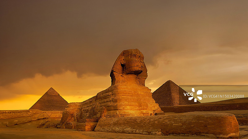 埃及吉萨的狮身人面像。图片素材