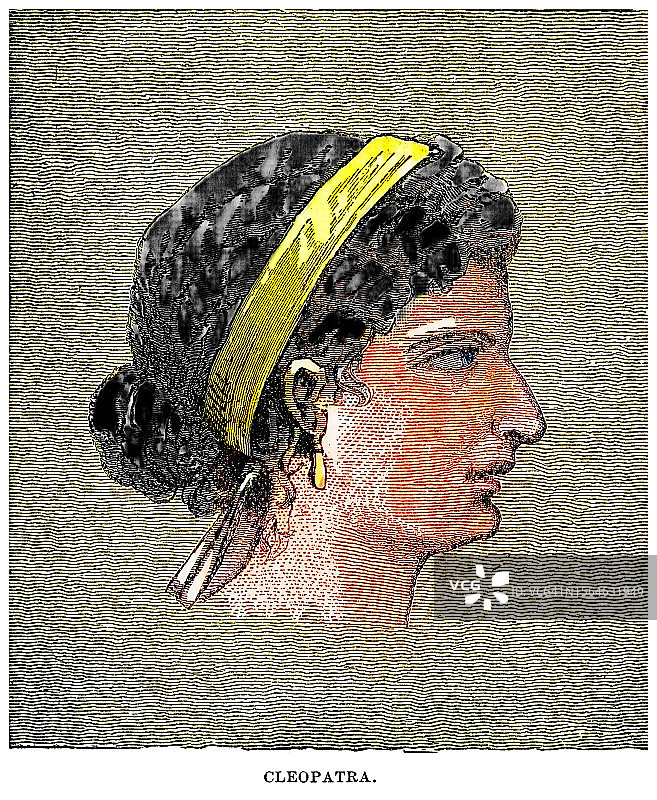 克利奥帕特拉的肖像(克利奥帕特拉七世Thea Philopator)——公元前51年至30年埃及托勒密王国的女王图片素材