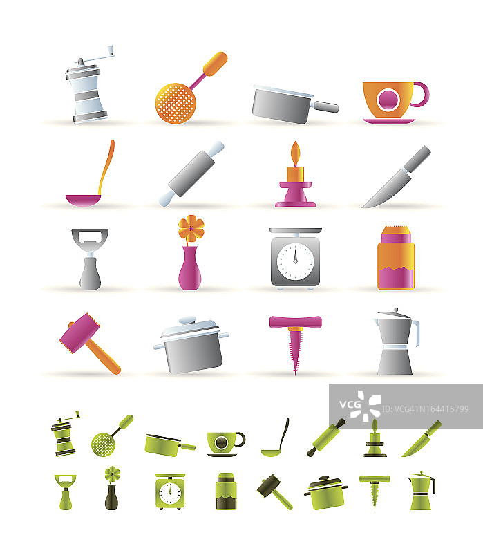 厨房和家居工具图标图片素材