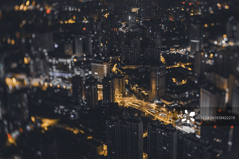 上海城市夜景微缩图图片素材