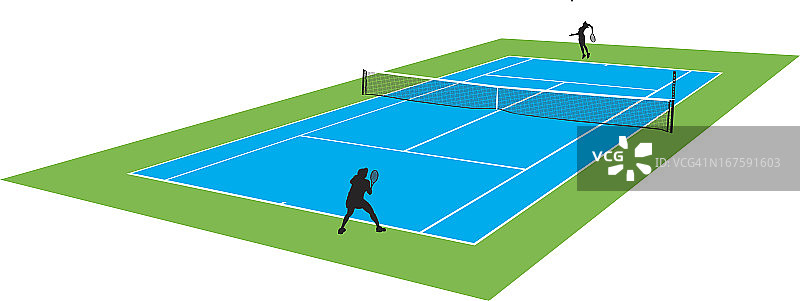 网球场-女子运动员图片素材