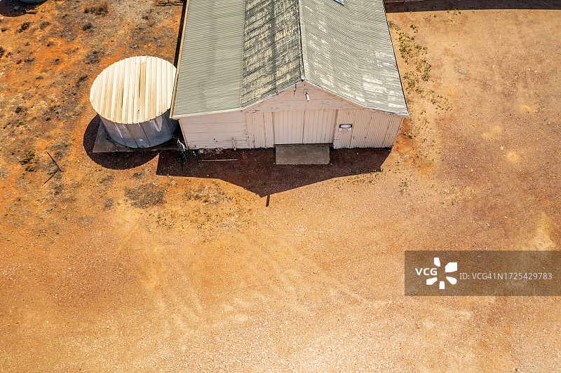 旧农场棚土路澳大利亚内陆空中图片素材
