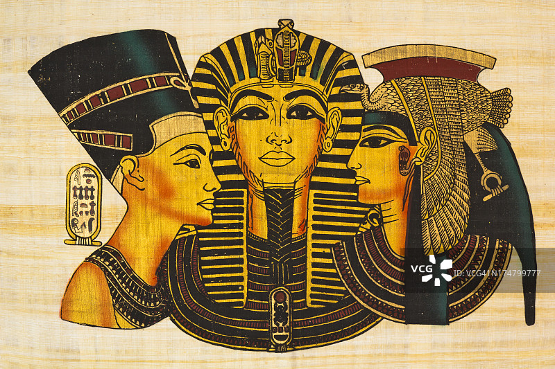 埃及古老的纸莎草纸图片素材