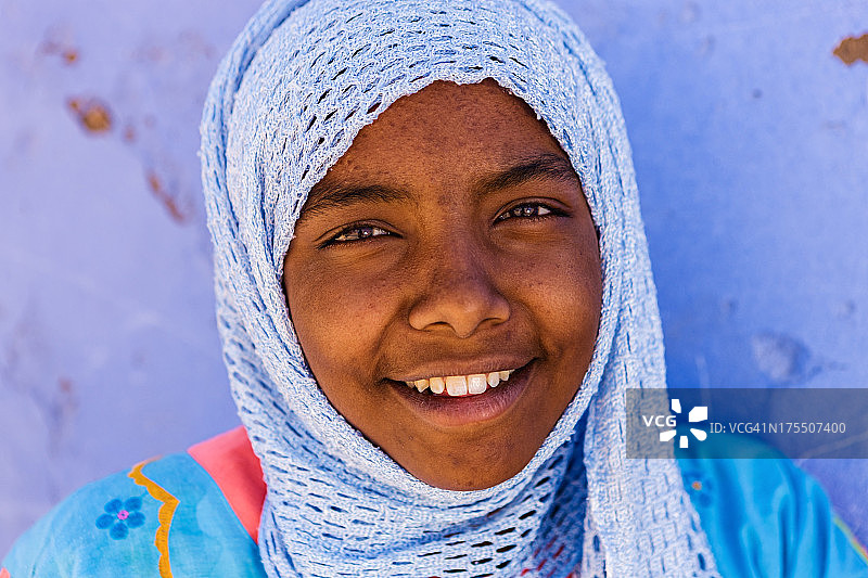 埃及南部穆斯林女孩的肖像图片素材