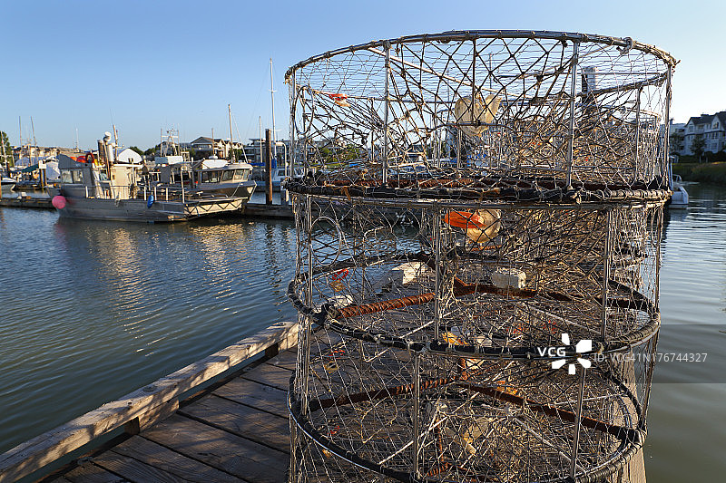 码头上的蟹笼，史蒂夫斯顿图片素材