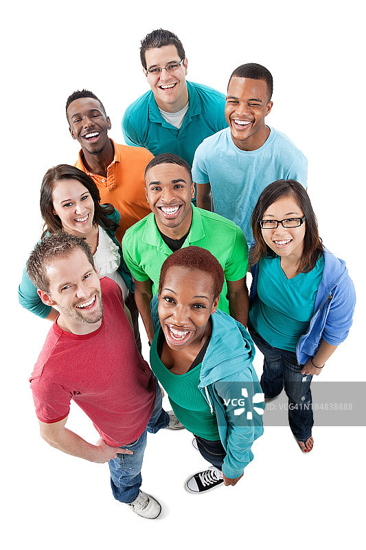 一群白人背景的年轻人笑着图片素材