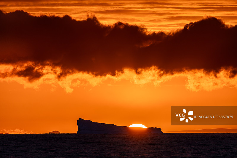 南极洲的日落图片素材