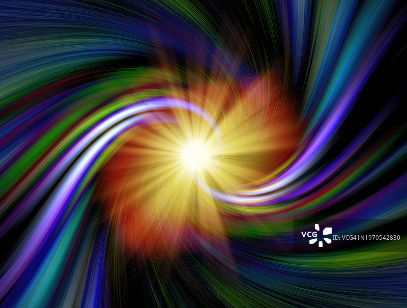 五彩缤纷的漩涡在运动的形状与光的爆炸漩涡。图片素材