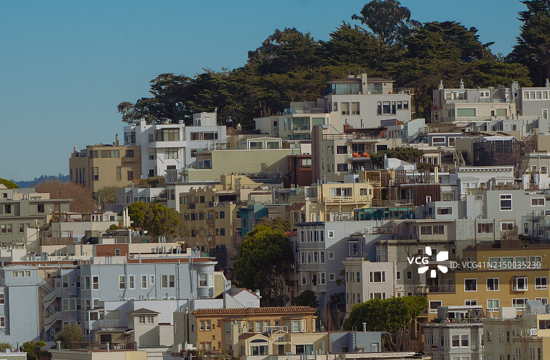 美国加州旧金山市建筑物的高角度视图图片素材