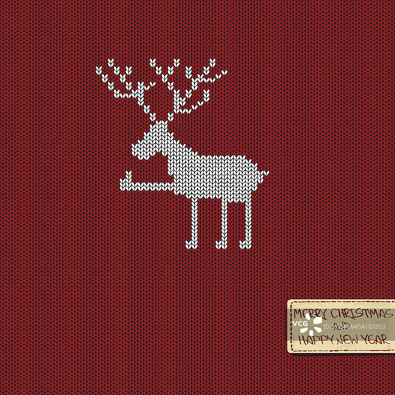 圣诞和新年编织图案卡片图片素材