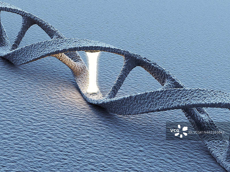 螺旋DNA分子。科学概念的三维图片素材