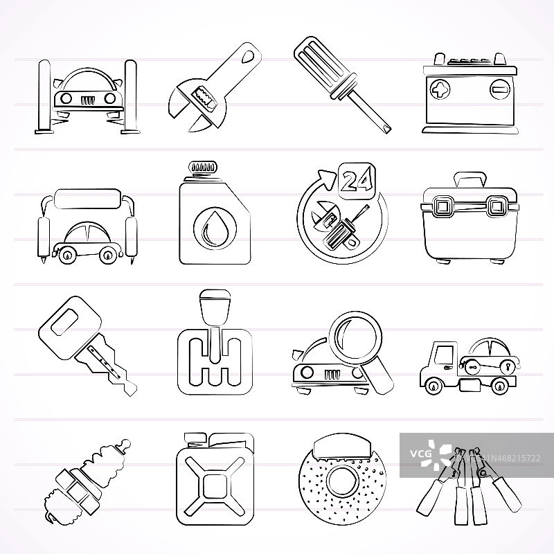 汽车零部件和服务图标图片素材