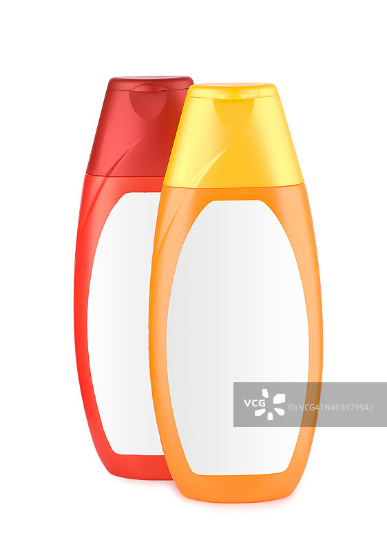 红色和橙色瓶子隔离图片素材