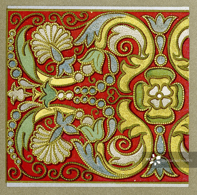 贴花刺绣图案- 16世纪图片素材