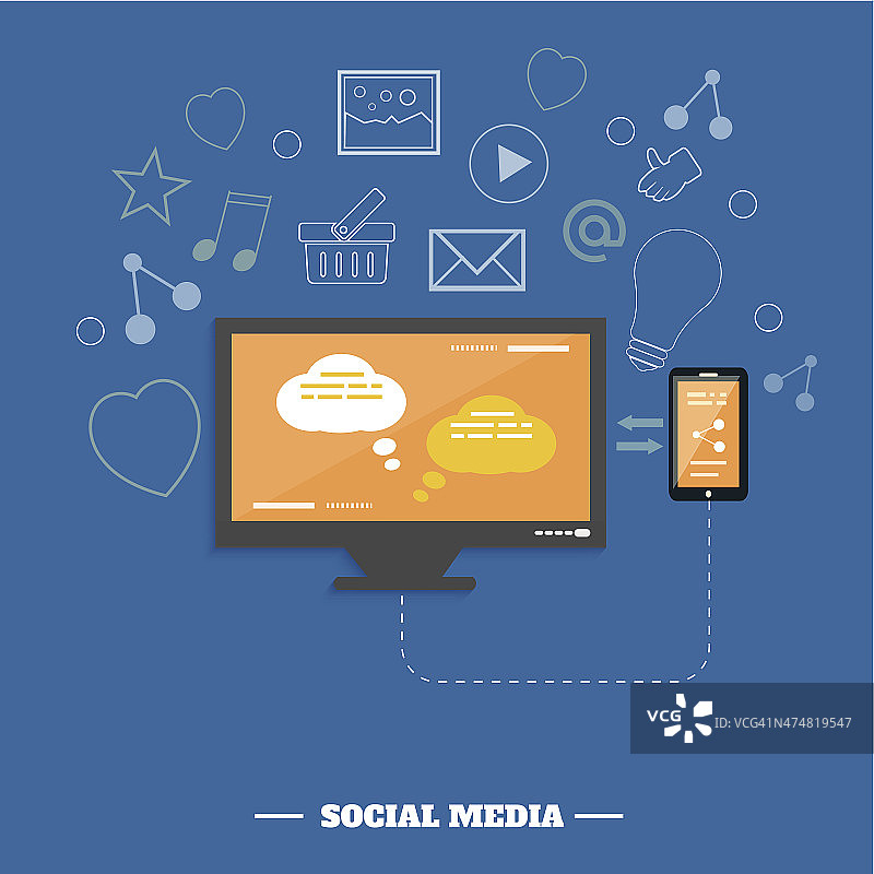商业软件和社交媒体网络服务概念图片素材