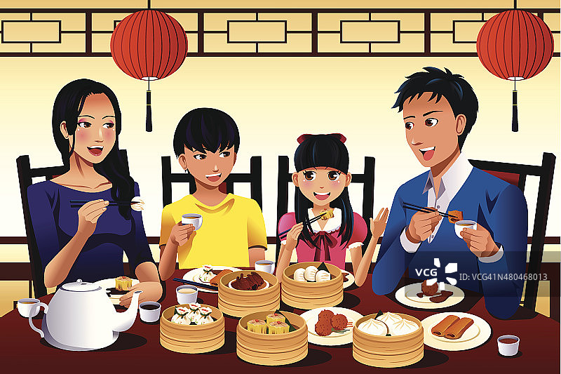 中国家庭吃点心图片素材