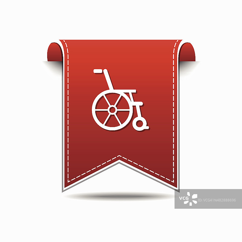 轮椅红色矢量图标设计图片素材