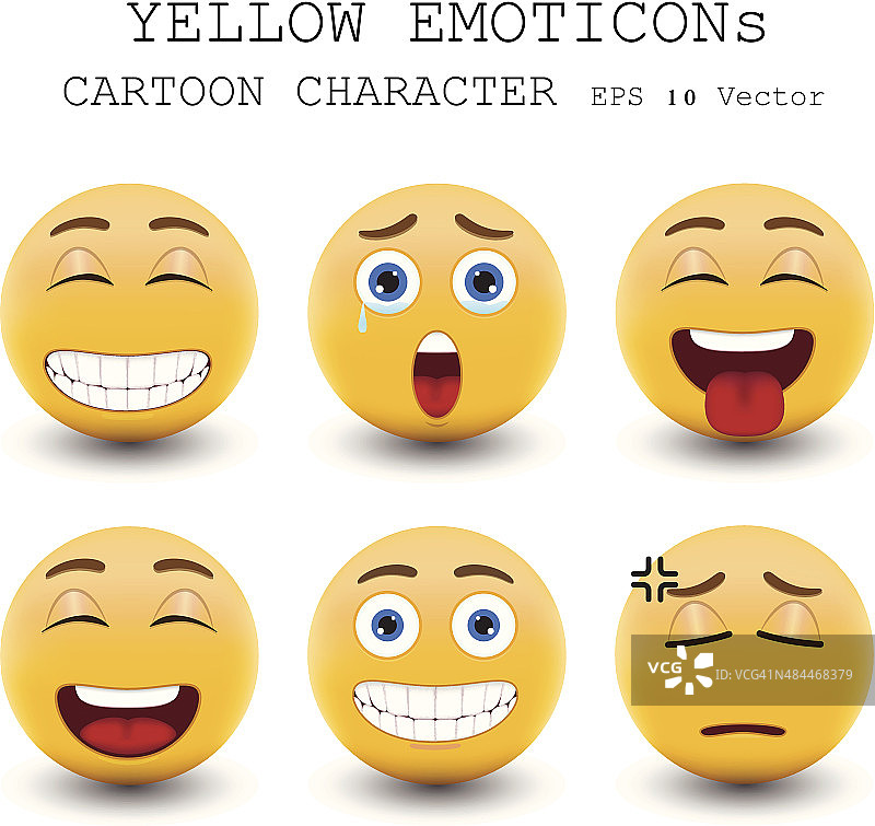 黄色表情卡通人物eps 10矢量图片素材