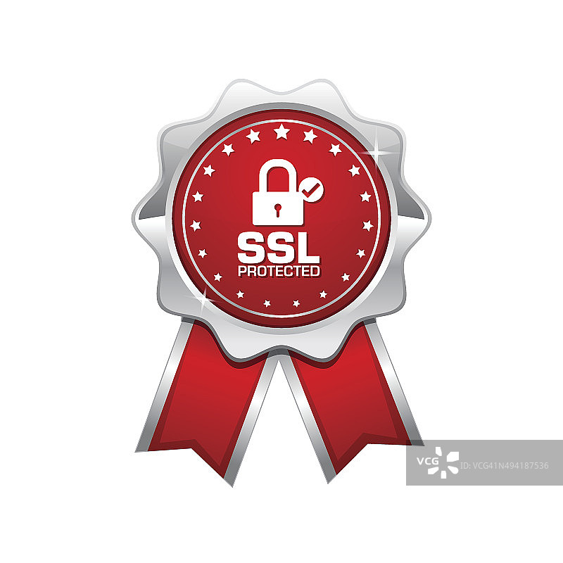 SSL保护红色矢量图标设计图片素材