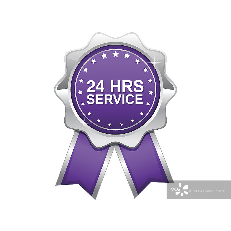 24小时服务紫色矢量图标设计图片素材